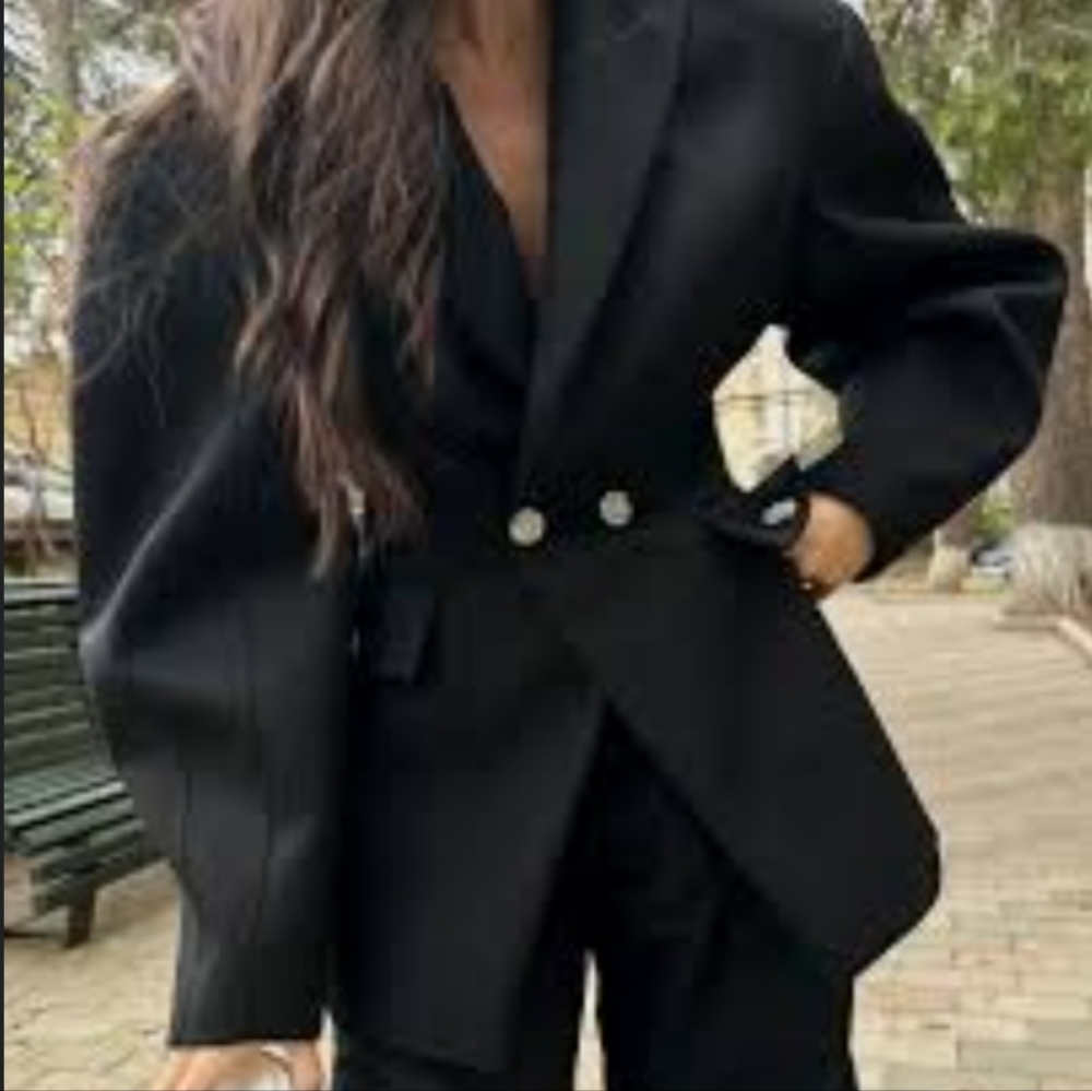 Anouki Slim Waist Wool Blazer Black XS